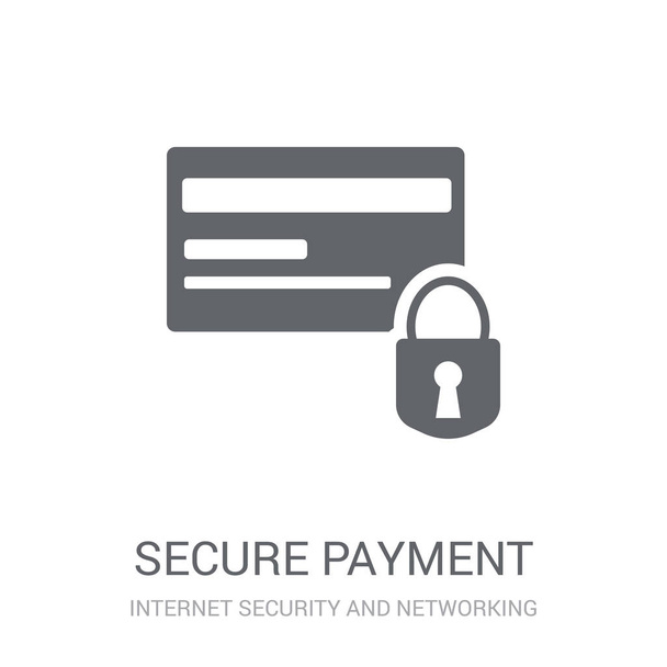 Veilige betaling pictogram. Trendy Secure betaling logo concept op witte achtergrond uit de collectie van Internet Security en Networking. Geschikt voor gebruik op het web apps, mobiele apps en gedrukte media. - Vector, afbeelding