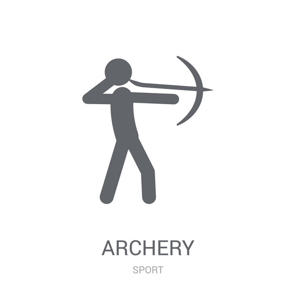 Icono de tiro con arco. Concepto de logo Trendy Archery sobre fondo blanco de la colección Sport. Adecuado para uso en aplicaciones web, aplicaciones móviles y medios impresos
. - Vector, imagen