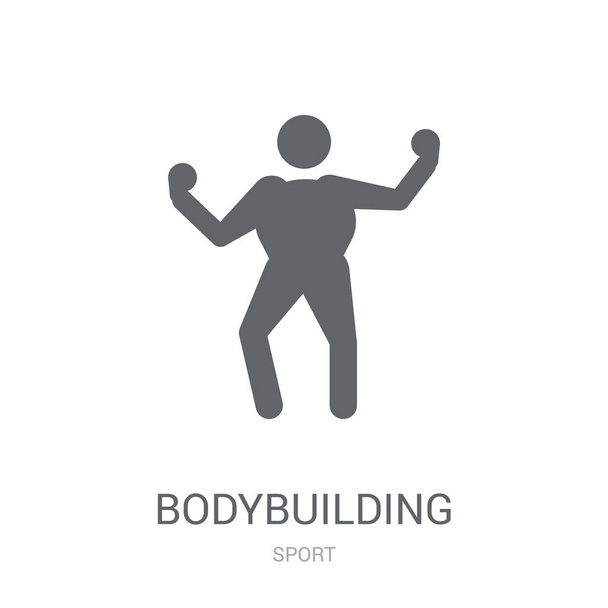kehonrakennuksen kuvake. Trendikäs kehonrakennus logo käsite valkoisella taustalla Sport kokoelma. Soveltuu käytettäväksi verkkosovelluksissa, mobiilisovelluksissa ja tulostusvälineissä
. - Vektori, kuva