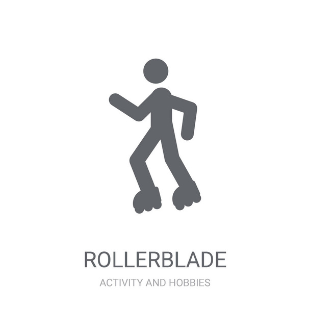 Icono de Rollerblade. Concepto de logotipo de moda de Rollerblade sobre fondo blanco de la colección Activity and Hobbies. Adecuado para uso en aplicaciones web, aplicaciones móviles y medios impresos
. - Vector, imagen