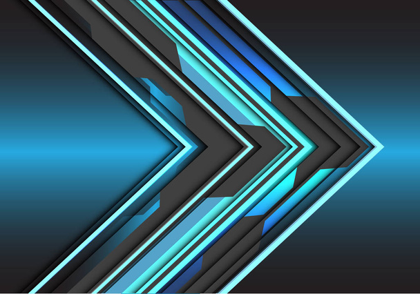 abstrait bleu clair gris circuit flèche direction conception moderne futuriste technologie arrière-plan vectoriel illustration
. - Vecteur, image