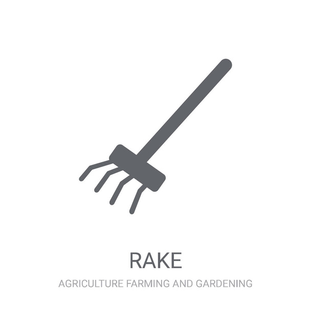 Rake icon. Trendy Rake logo concept on white background from Agriculture Farming and Gardening collection. Suitable for use on web apps, mobile apps and print media. - Vector, Image