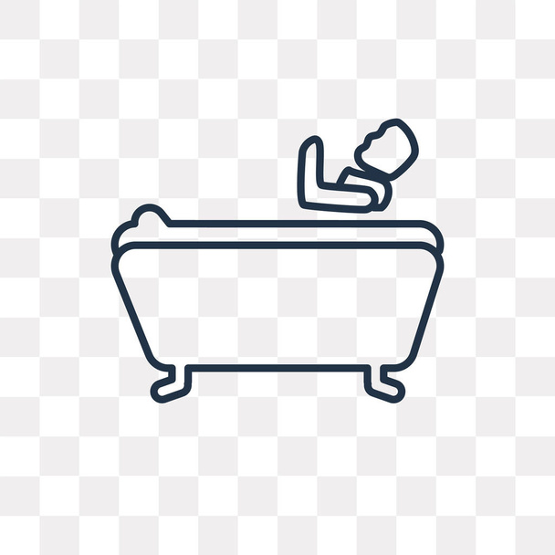 Man Bathing vector outline icon isolated on transparent background, high quality linear Man Bathing transparency concept can be used web and mobile - Vector, Image