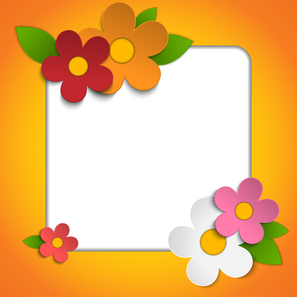 Beautiful Spring Flowers Orange Background - Vector, afbeelding