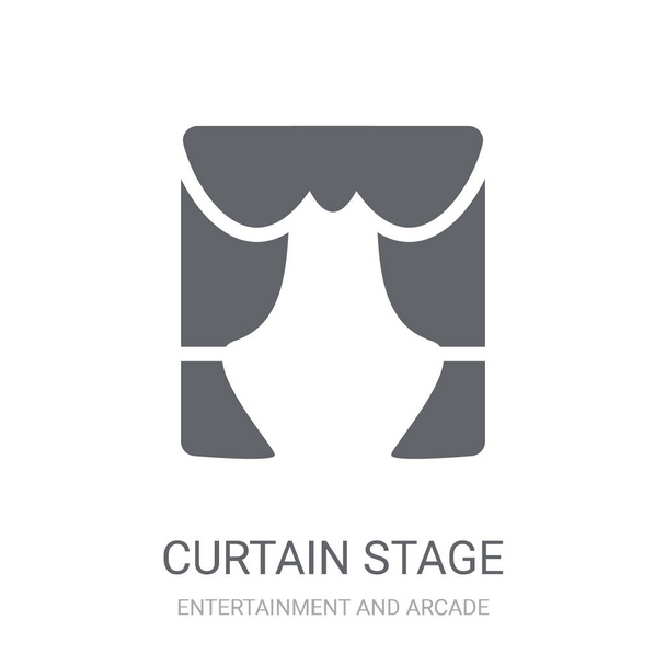 curtain stage icon. Trendy curtain stage logo concept on white background from Entertainment and Arcade collection. Suitable for use on web apps, mobile apps and print media. - Vector, Image