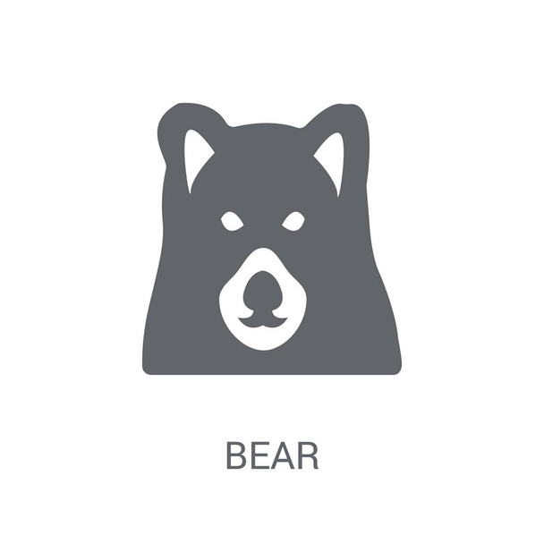Значок медведя. Концепция логотипа Trendy Bear на белом фоне из коллекции животных. Подходит для использования в веб-приложениях, мобильных приложениях и печатных СМИ
. - Вектор,изображение