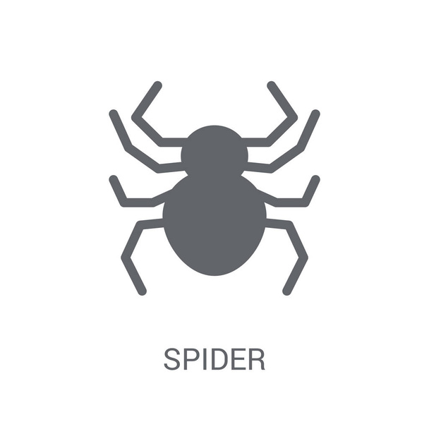 Иконка паука. Концепция логотипа Trendy Spider на белом фоне из коллекции животных. Подходит для использования в веб-приложениях, мобильных приложениях и печатных СМИ
. - Вектор,изображение
