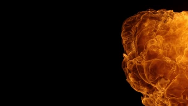 Super slow motion of fire blast isolated on black background. Filmed on high speed cinema camera, 1000 fps. - Footage, Video