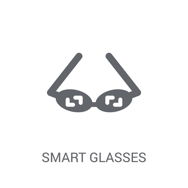 Ícone de óculos inteligente. Conceito de logotipo de óculos inteligentes na moda no fundo branco da coleção Inteligência Artificial. Adequado para uso em aplicativos da web, aplicativos móveis e mídia impressa
. - Vetor, Imagem