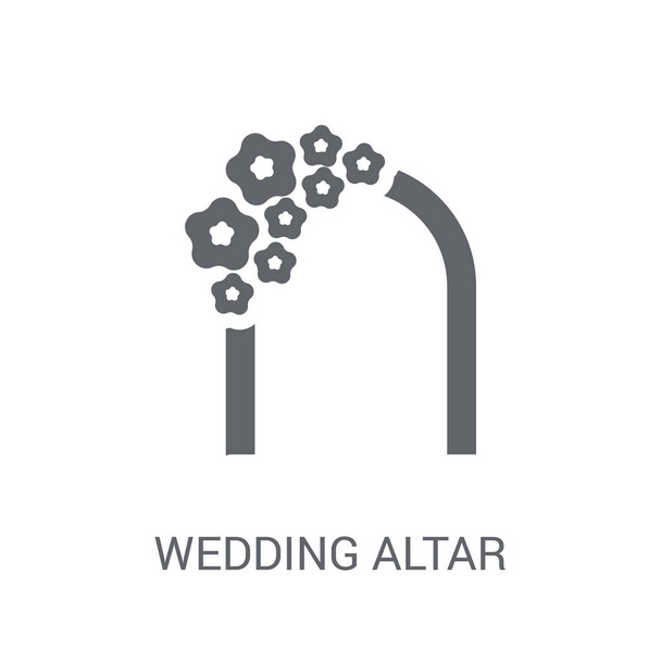 Hochzeitsaltar Ikone. trendiges Hochzeitsaltar-Logo-Konzept auf weißem Hintergrund aus Geburtstagsfeier und Hochzeitskollektion. geeignet für Web-Apps, mobile Apps und Printmedien. - Vektor, Bild