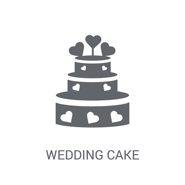 Wedding cake icon. Trendy Wedding cake logo concept on white background from Birthday party and wedding collection. Suitable for use on web apps, mobile apps and print media. - Vetor, Imagem