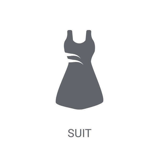 Εικονίδιο κοστούμι. Μοντέρνα αντίληψη λογότυπο κοστούμι σε λευκό φόντο από το πάρτι γενεθλίων και συλλογή γάμου. Κατάλληλο για χρήση σε εφαρμογές web, εφαρμογές για κινητά και μέσων εκτύπωσης. - Διάνυσμα, εικόνα