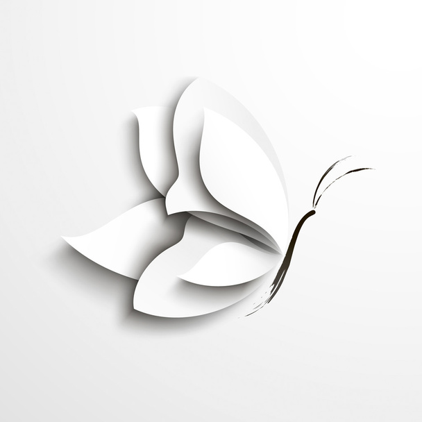 mariposa de papel blanco
 - Vector, Imagen