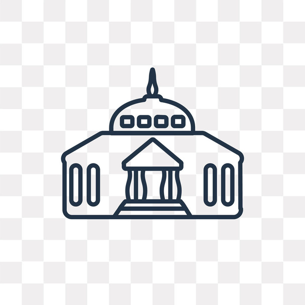 Goverment Building vector outline icon isolated on transparent background, high quality linear Goverment Building transparency concept can be used web and mobile - Vector, Image