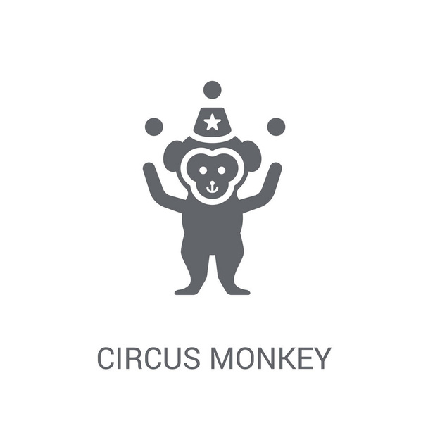 Icono del Mono Circo. Concepto de logotipo de Trendy Circus Monkey sobre fondo blanco de la colección Circus. Adecuado para uso en aplicaciones web, aplicaciones móviles y medios impresos
. - Vector, Imagen