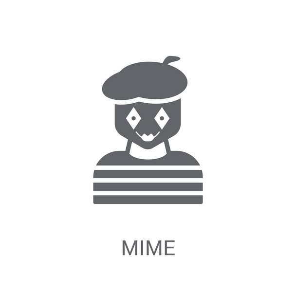 Icono de Mime. Concepto de logotipo de moda de Mime sobre fondo blanco de la colección Circus. Adecuado para uso en aplicaciones web, aplicaciones móviles y medios impresos
. - Vector, imagen
