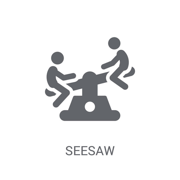 Icono de balancín. Concepto de logotipo de moda de Seesaw sobre fondo blanco de la colección Circus. Adecuado para uso en aplicaciones web, aplicaciones móviles y medios impresos
. - Vector, Imagen