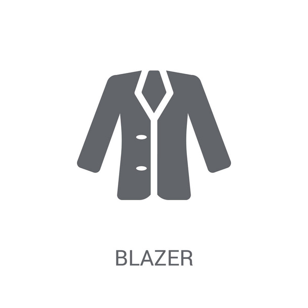 Значок блейзера. Концепция логотипа Trendy Blazer на белом фоне из коллекции одежды. Подходит для использования в веб-приложениях, мобильных приложениях и печатных СМИ
. - Вектор,изображение