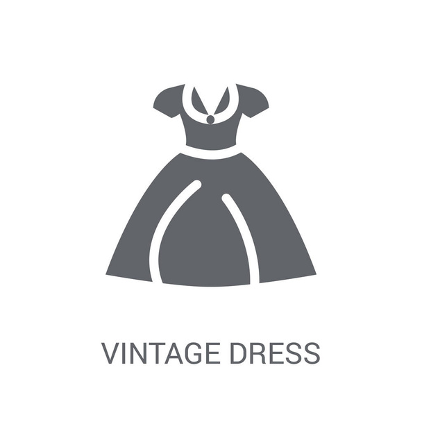 Vintage šaty ikona. Módní vintage šaty koncept loga na bílém pozadí z kolekce oblečení. Vhodné pro použití na webové aplikace, mobilní aplikace a tiskových médií. - Vektor, obrázek