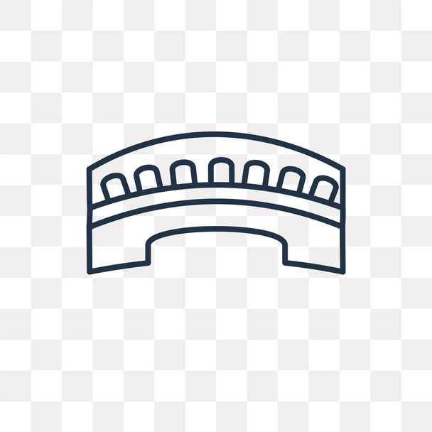 Icono del contorno del puente de Rialto aislado sobre fondo transparente, concepto lineal de transparencia del puente de Rialto de alta calidad se puede utilizar web y móvil
 - Vector, imagen