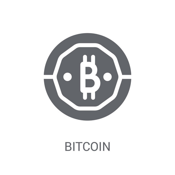 Bitcoin-ikoni. Trendikäs Bitcoin logo käsite valkoisella taustalla Cryptocurrency talouden ja rahoituksen kokoelma. Soveltuu käytettäväksi verkkosovelluksissa, mobiilisovelluksissa ja tulostusvälineissä
. - Vektori, kuva