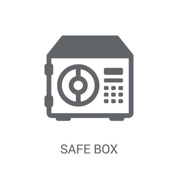 Ícone de caixa segura. Trendy Safe box logotipo conceito no fundo branco da economia criptomoeda e coleção de finanças. Adequado para uso em aplicativos da web, aplicativos móveis e mídia impressa
. - Vetor, Imagem