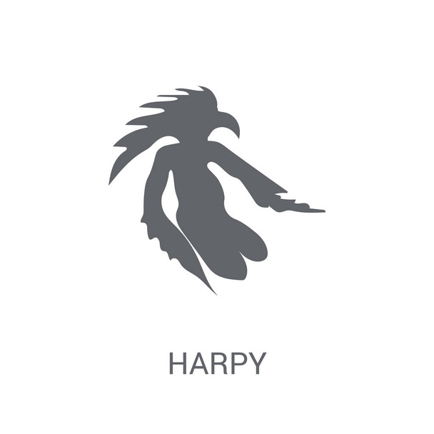 Значок Гарпии. Концепция логотипа Trendy Harpy на белом фоне из коллекции Fairy Tale. Подходит для использования в веб-приложениях, мобильных приложениях и печатных СМИ
. - Вектор,изображение