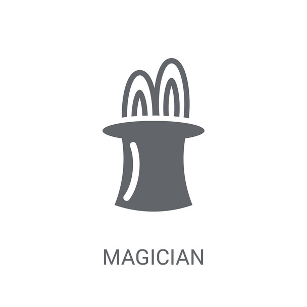 Sihirbaz simgesi. Trendy sihirbaz logo kavramı masal koleksiyonundan beyaz arka plan üzerinde. Web uygulamaları, mobil uygulamalar ve basılı medya kullanım için uygundur.. - Vektör, Görsel