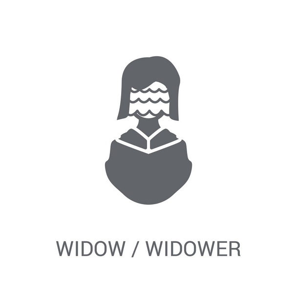 Witwe / Witwer-Symbol. trendiges Witwen- / Witwer-Logo-Konzept auf weißem Hintergrund aus der Kollektion Familienbeziehungen. geeignet für Web-Apps, mobile Apps und Printmedien. - Vektor, Bild