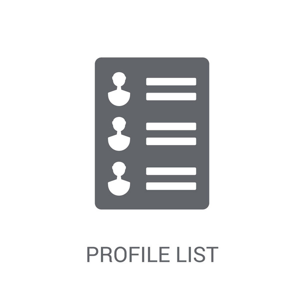 icona della lista dei profili. Trendy profilo lista logo concetto su sfondo bianco dalla collezione generale. Adatto per l'uso su applicazioni web, applicazioni mobili e supporti di stampa
. - Vettoriali, immagini