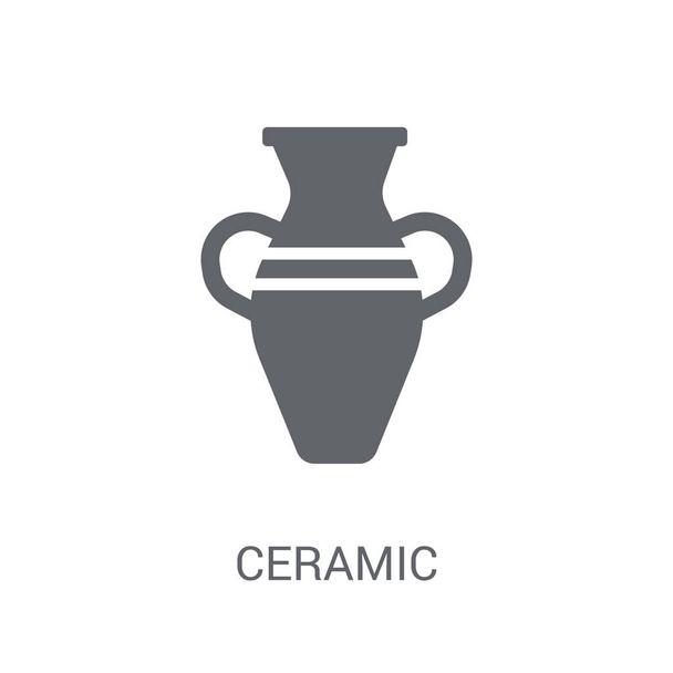 Керамічна ікона. Модна концепція керамічного логотипу на білому тлі з колекції музею. Підходить для використання у веб-додатках, мобільних додатках та друкованих засобах масової інформації
. - Вектор, зображення
