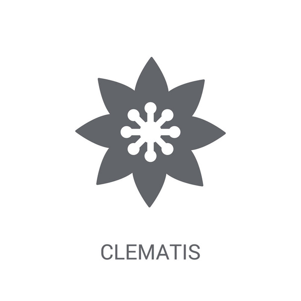 Clematis-Ikone. trendiges Clematis-Logo-Konzept auf weißem Hintergrund aus der Nature Collection. geeignet für Web-Apps, mobile Apps und Printmedien. - Vektor, Bild