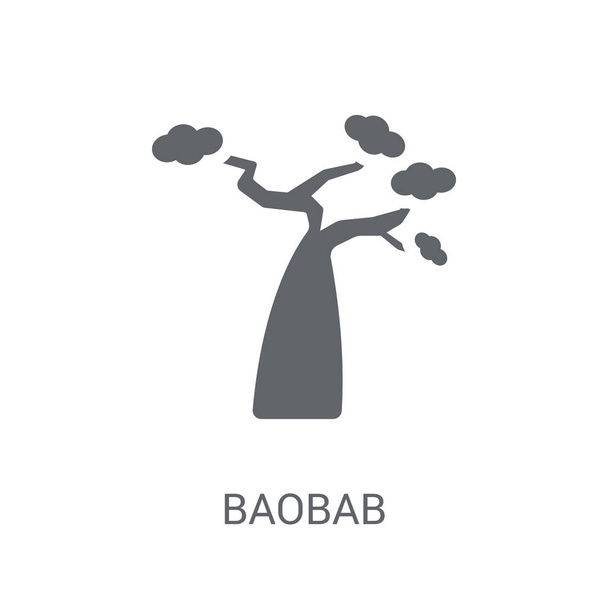 Baobab εικονίδιο. Μοντέρνα αντίληψη λογότυπο Baobab σε άσπρο φόντο από τη συλλογή φύση. Κατάλληλο για χρήση σε εφαρμογές web, εφαρμογές για κινητά και μέσων εκτύπωσης. - Διάνυσμα, εικόνα