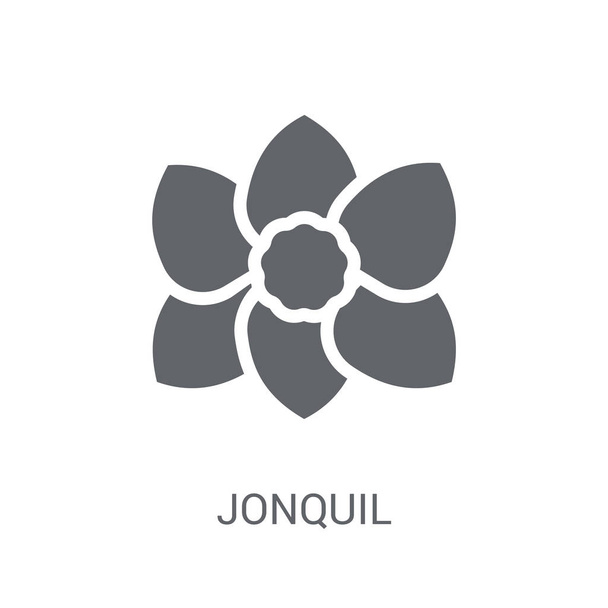 Значок Джонквіля. Трендова концепція логотипу Jonquil на білому тлі з колекції Nature. Підходить для використання у веб-додатках, мобільних додатках та друкованих засобах масової інформації
. - Вектор, зображення