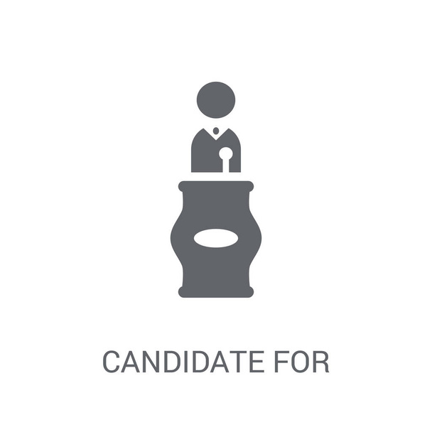 Υποψήφιος για εκλογές εικονίδιο. Μοντέρνα υποψήφιος για εκλογές λογότυπο έννοια σε άσπρο φόντο από τη συλλογή πολιτικών. Κατάλληλο για χρήση σε εφαρμογές web, εφαρμογές για κινητά και μέσων εκτύπωσης. - Διάνυσμα, εικόνα