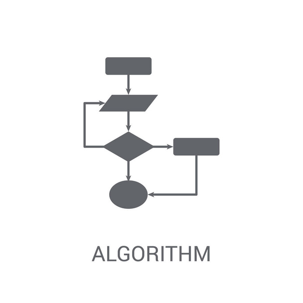 Αλγόριθμος εικονίδιο. Μοντέρνα αντίληψη λογότυπο αλγόριθμο σε άσπρο φόντο από τη συλλογή προγραμματισμού. Κατάλληλο για χρήση σε εφαρμογές web, εφαρμογές για κινητά και μέσων εκτύπωσης. - Διάνυσμα, εικόνα