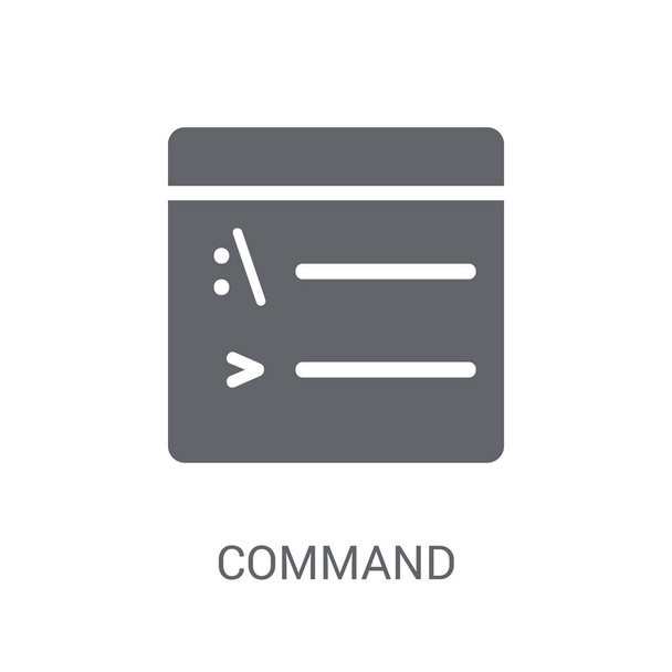 Icono del comando. Concepto de logotipo de Trendy Command sobre fondo blanco de la colección Programming. Adecuado para uso en aplicaciones web, aplicaciones móviles y medios impresos
. - Vector, Imagen