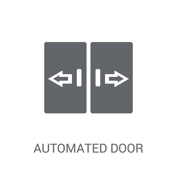 Automatisiertes Türsymbol. trendiges automatisiertes Türlogo-Konzept auf weißem Hintergrund aus der Smarthome-Kollektion. geeignet für Web-Apps, mobile Apps und Printmedien. - Vektor, Bild
