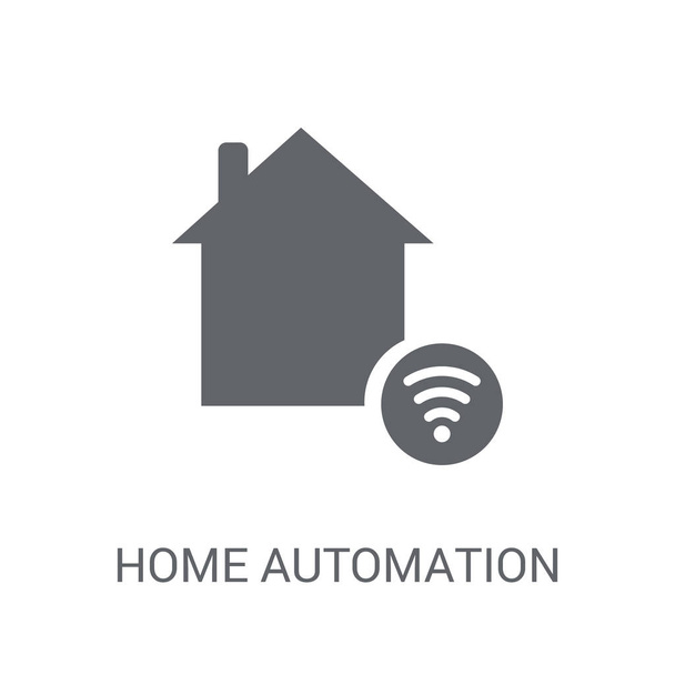 ホーム オートメーションのアイコン。Smarthome コレクションから白い背景のトレンディなホーム オートメーションのロゴのコンセプト。Web アプリ、携帯アプリ、印刷媒体での使用に適しています。. - ベクター画像