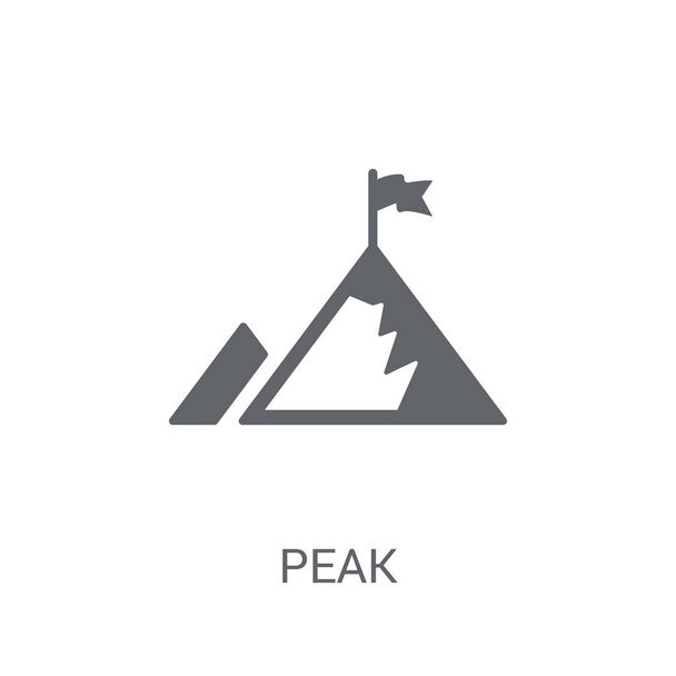 Icono del pico. Concepto de logotipo de Trendy Peak sobre fondo blanco de la colección Startup Strategy and Success. Adecuado para uso en aplicaciones web, aplicaciones móviles y medios impresos
. - Vector, Imagen
