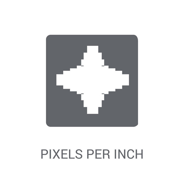 Pixels por ícone de polegada. Pixels na moda por conceito de logotipo de polegada no fundo branco da coleção Technology. Adequado para uso em aplicativos da web, aplicativos móveis e mídia impressa
. - Vetor, Imagem