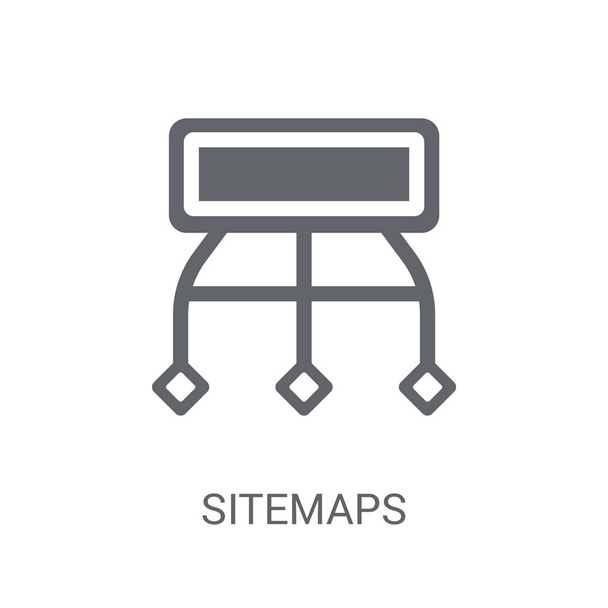 Ikona mapy witryn. Modny Sitemaps koncepcja logo na białym tle z kolekcji technologii. Nadaje się do użytku na aplikacje internetowe, aplikacje mobilne i nośników wydruku. - Wektor, obraz