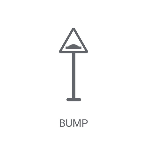 Icono de signo de golpe. Concepto de logotipo de signo de Bump de moda en fondo blanco de la colección Traffic Signs. Adecuado para uso en aplicaciones web, aplicaciones móviles y medios impresos
. - Vector, imagen