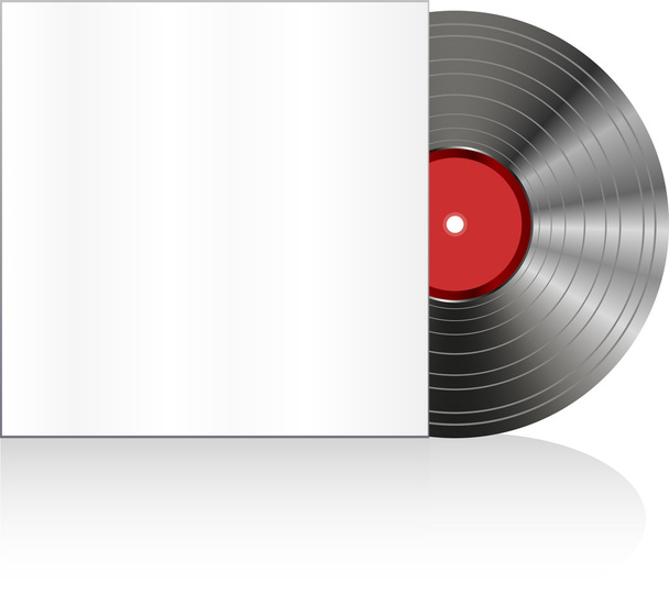Black vinyl disc with cover - Foto, afbeelding