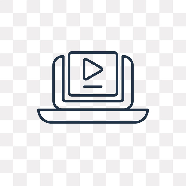 Βίντεο tutorials διάνυσμα εικονίδιο διάρθρωσης που απομονώνονται σε διαφανές φόντο, υψηλής ποιότητας γραμμική έννοια διαφάνειας tutorials βίντεο μπορεί να χρησιμοποιηθεί web και κινητά - Διάνυσμα, εικόνα