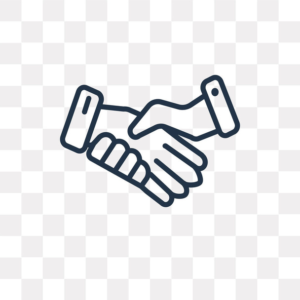Handshake vector outline icon isolated on transparent background, high quality linear Handshake transparency concept can be used web and mobile - Vector, Image