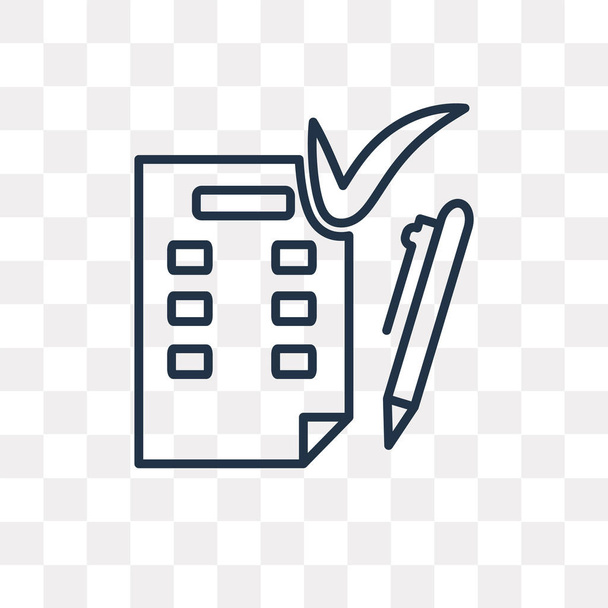 Rechnungsvektorumriss-Symbol isoliert auf transparentem Hintergrund, qualitativ hochwertiges lineares Rechnungstransparenzkonzept kann im Web und mobil verwendet werden - Vektor, Bild