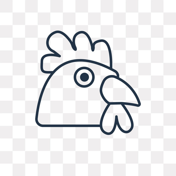 Chicken vector outline icon isolated on transparent background, high quality linear Chicken transparency concept can be used web and mobile - Vector, Image