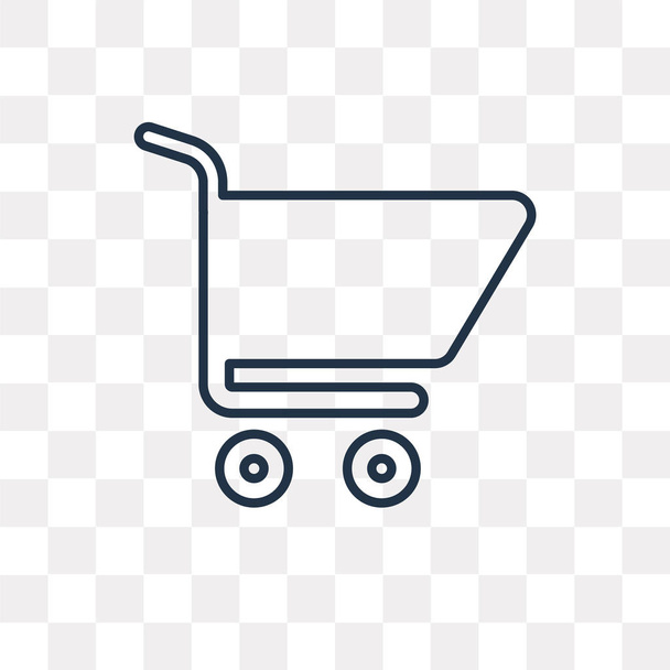 Shopping cart vector outline icon isolated on transparent background, high quality linear Shopping cart transparency concept can be used web and mobile - Vector, Image