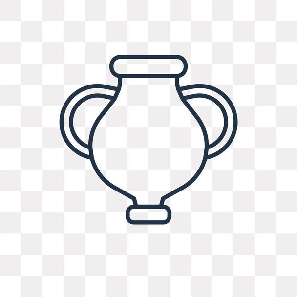 Amphora vector outline icon isolated on transparent background, high quality linear Amphora transparency concept can be used web and mobile - Vector, Image
